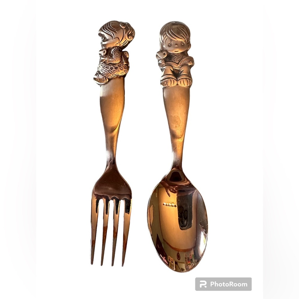 VINTAGE 1983 Enesco Precious Moments Youth Fork & Spoon